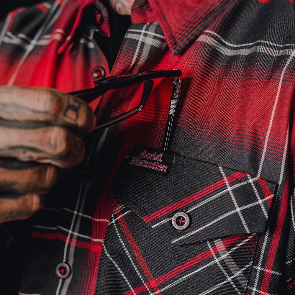 DIXXON x SOCIAL DISTORTION PRISON BOUND Collab Flannel Shirt - Men's XL Tall - Picture 7 of 12